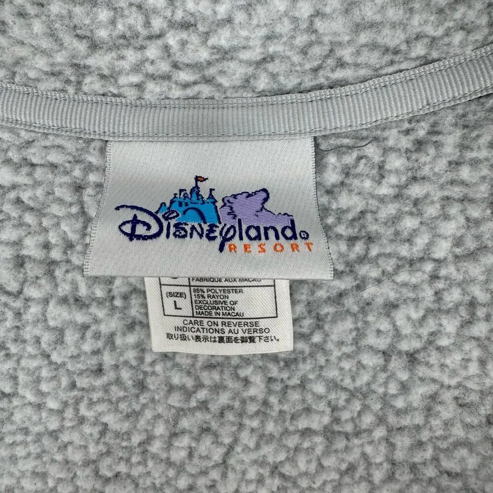 Disney Fleece Jacket GrayWMNS L Mickey & Minnie Mouse Cozy Full Zip Lounge Top